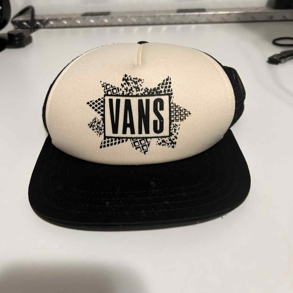 Vans Cream and Black Graphic Hat